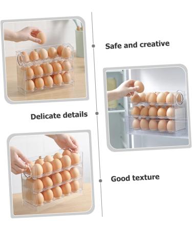 NAMOARLY Egg Storage Box Clear Drawer Plastic Eggs Egg Organizer for Refrigerator Egg Rack Devil Crisper - Buy Online on SooperMarket.com