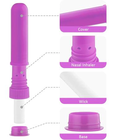 DHWEKU 8 Pieces Nasal Inhaler Tube for Essential Oil Reusable with 8 Pieces of Cotton Wicks Refillable Good Hygroscopicity (4 Colours) - Buy Online on SooperMarket.com