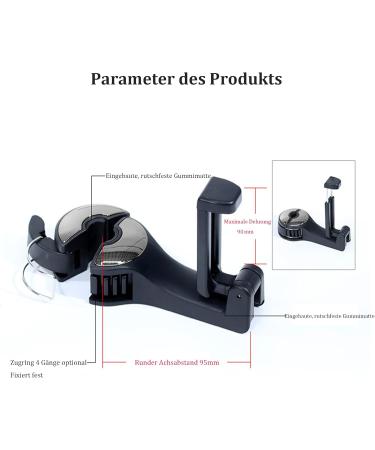 Enlace Rear Hooks for Car Seats - Cell Phone Holder & Hidden Hook for Bags | Silver 1 Piece - Buy Online on SooperMarket.com