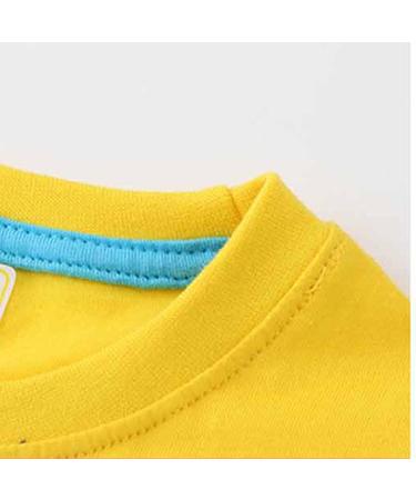 Boys' Novelty Luminous Dinosaur T-Shirt | Short Sleeve Crew Neck Tee | Cartoon Print | 1-7Y | 2-3T | Yellow - Buy Online on SooperMarket.com