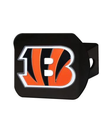 FANMATS 22547 Cincinnati Bengals Black Metal Hitch Cover - 3D Color Emblem