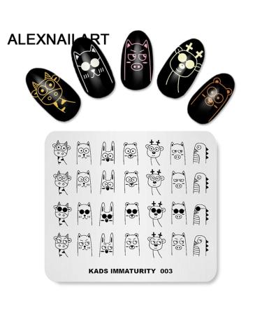 4pcs Nail Art Stamping Plates - Amusement Park Circus Animal Templates for DIY Nail Decoration - Buy Online on SooperMarket.com