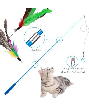 JIARON Cat Toys | 2PCS Retractable Wand and 10PCS Bell Refills | Interactive Teaser for Kitten or Cats - Buy Online on SooperMarket.com