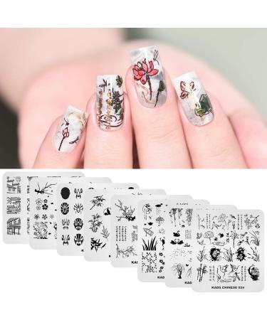 KAD Nail Stamping Plates Set - Chinese Style Series (8pcs) | Nail Art Templates - Buy Online on SooperMarket.com