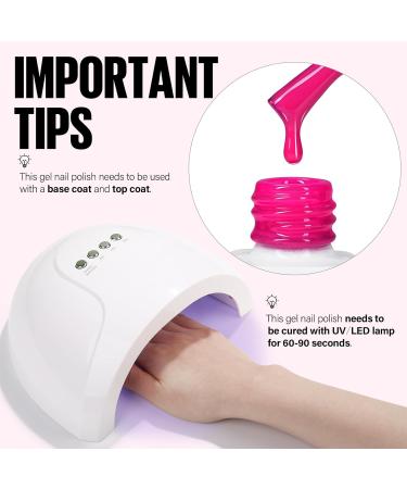 TOMICCA Neon Pink Gel Nail Polish 15ML - Long Lasting, High Gloss, Chip Resistant | UV LED Lamp Required | DIY Manicure Salon Quality - Buy Online on SooperMarket.com