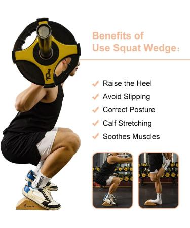 StrongTek Calf Raise Block Squatting Heel Wedge Block (Pair) | Non-Slip Portable Ramp for Weightlifting | Slant Board for Squat/Deadlift/Yoga | Improve Posture & Prevent Muscle Strain - Buy Online on SooperMarket.com