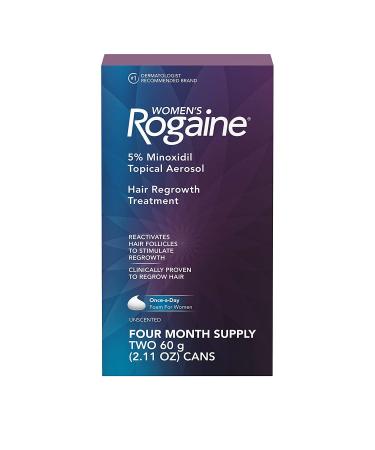 Women's ROGAINE 5% Minoxidil Unscented Foam 4 Month Supply (Pack of 2)