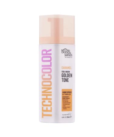 Bondi Sands Technocolor 1-Hour Express Caramel Self-Tanning Foam Easy Application Streak Free Fake Tan - Fast-Acting Body Tan for Natural-Looking Glow (200ml)