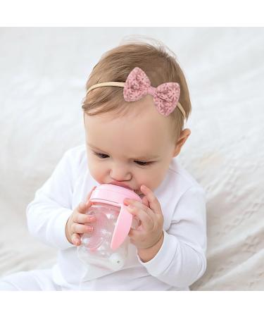 Beautiful 12-Part Baby Girl Headband Set - Cute Hair Accessories for Newborns & Toddlers | Embroidered Clips & Elastic Bands - Buy Online on SooperMarket.com