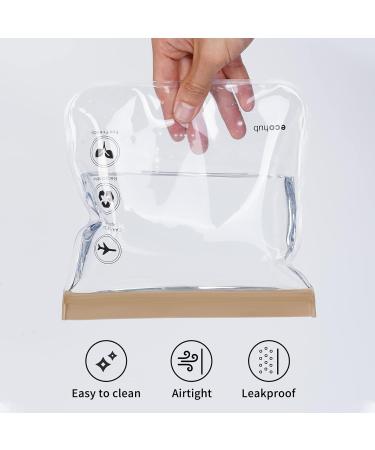 ECOHUB TSA Approved Airport Liquid Bag 20x20cm - Clear Toiletry Bag for Travel - Men and Women - Airline Approved Zip Lock Bags - Light Brown - Buy Online on SooperMarket.com