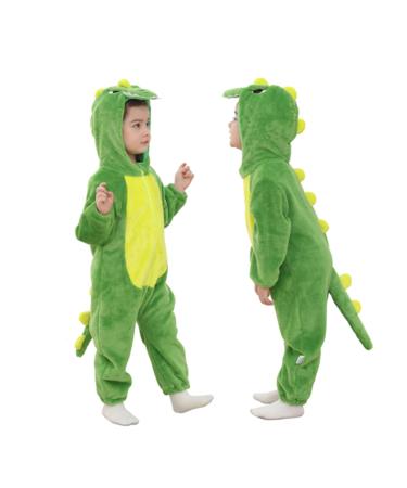 Doladola Baby Boys Girls Cartoon Animal Hooded Onesies Infant Pajamas Romper 0-3 Months Green Dinosaur