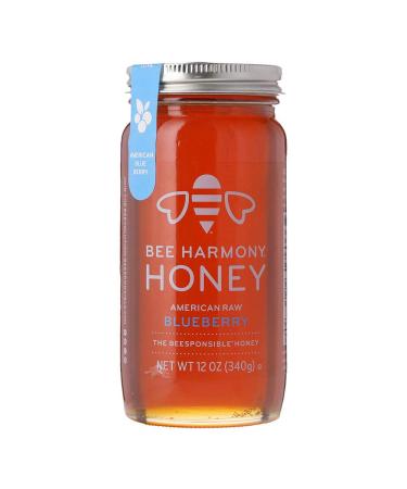 Bee Harmony American Raw Blueberry Blossom Honey, 12 Ounce
