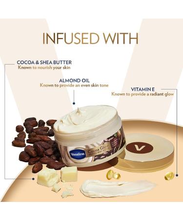 Vaseline Cocoa Glow Whipped Body Butter 180 g. Cocoa & Shea Butter for Glowing Soft Skin - Buy Online on SooperMarket.com