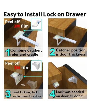 32 Magnetic Cabinet Locks & 6 Keys - Baby Safety Locks with 3M Glue - Easy Installation in 1 Minute - Buy Online on SooperMarket.com
