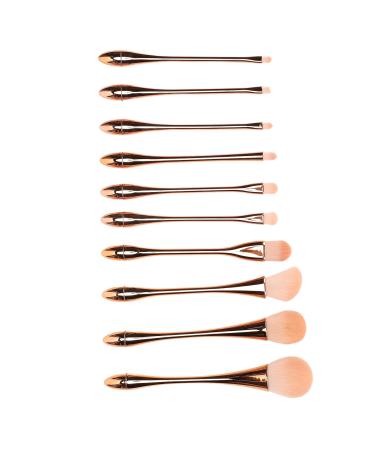 10pcs Pink Gold Makeup Brush Set - Face & Eyeshadow Brushes for Powder Cream & Liquid Makeup - Buy Online on SooperMarket.com