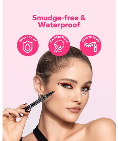 Komoko Winged Eyeliner Stamp (2 Count) - Smudgeproof & Waterproof Liquid Eyeliner Pen - Cat Eye Makeup with Wingliner Stamp - All Eye Shapes - Wing&Moon - Buy Online on SooperMarket.com