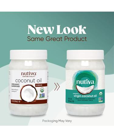 Nutiva Organic Virgin Coconut Oil - 14 fl oz (414 ml) | Pure & Healthy Cooking Oil - Buy Online on SooperMarket.com