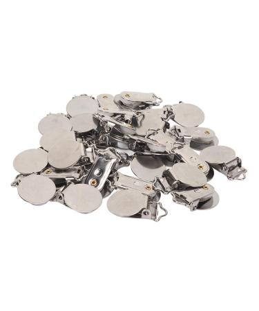 30pcs Metal Pacifier Clips Round Pacifier Clips for Toddlers Stainless Steel Baby Pacifier Suspender Clips for Teething