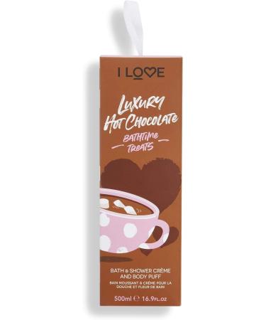 I Love Cosmetics | Hot Chocolate Bathtime Treats | Contains A Luxury Scented Hot Chocolate Bath and Shower Gel - 500ml Along With An Exfoliating Body Puff - Buy Online on SooperMarket.com