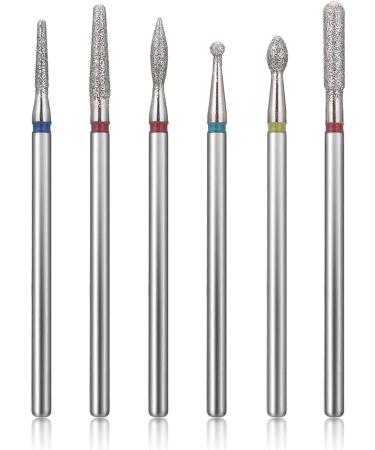 Lusofie 6 Pcs Diamond Carbide Nail Drill Bits Set - Professional Cuticle Remover Kit for Nails - 3/32 Safety Clean Dead Skin Tool - Buy Online on SooperMarket.com
