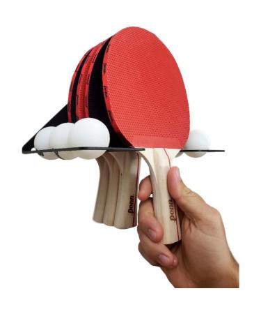 IRON AMERICAN Elite Ping Pong and Table Tennis Storage Rack, Made in USA - 1.375 Inch Slot for Balls and 3.25 Inch Slot for Paddles, Ping Pong Ball Holder, Hardware Included