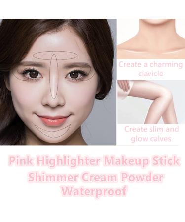 Go Ho Pink Highlighter Makeup Stick - Waterproof & Long-lasting 3D Wonder Stick for Daily Wear - Shimmer Pink - Buy Online on SooperMarket.com