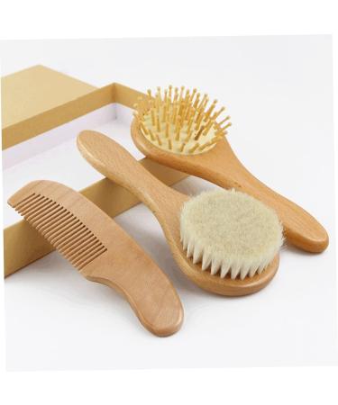 FRCOLOR 3pcs Bath Brush Set for Kids - Scalp Scrubber, Shower Comb, Body Scrub - Baby Hair Brush, Woolen Comb - Wooden Handle - Buy Online on SooperMarket.com