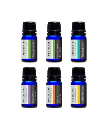 Yeouth Therapeutic Grade Essential Oil Starter Therapy Pack 6 Pack .34 fl oz (10 ml) Each