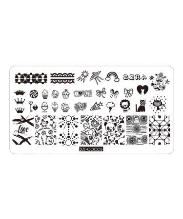 Hongma Nail Art Stamp Nail Template Stamping Stencils Image Stamp Decoration Art Rectangle MULTIWAY