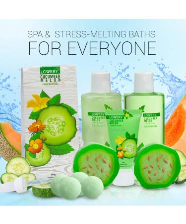 Fathers Day Home Spa Bath Basket Gift Set - Aromatherapy Kit with Natural Cucumber & Organic Melon - 12pc Skin Care Set for Men & Women - Buy Online on SooperMarket.com