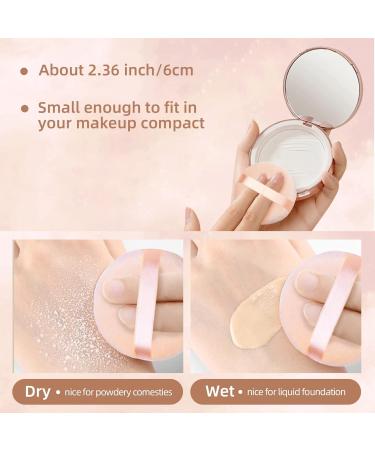 10 Pieces Pure Cotton Powder Puffs | Small 2.36 Inch Makeup Tool for Face & Body | Ideal for Loose & Setting Powder - Black & Beige - Buy Online on SooperMarket.com