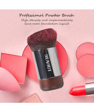 BEAHOT Kabuki Makeup Brush for Blush, Bronzer, and Foundation - Wooden Handle, Perfect for Liquid Makeup and Flawless Powder Cosmetics - Buy Online on SooperMarket.com