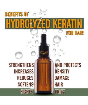 Hydrolyzed Keratin Protein - 2oz Cosmetic Grade for Hair Strengthening & Protection - Reduce Damage & Increase Density - 2 Vials + Pipette & Screw Cap - Buy Online on SooperMarket.com