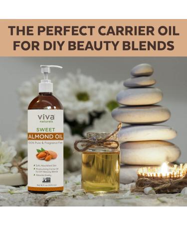 100% Pure Sweet Almond Oil for Hair and Skin - Non-Greasy Massage Oil - Carrier Oil for Essential Oils - Expeller-Pressed - Non-GMO - 16 fl oz - Buy Online on SooperMarket.com
