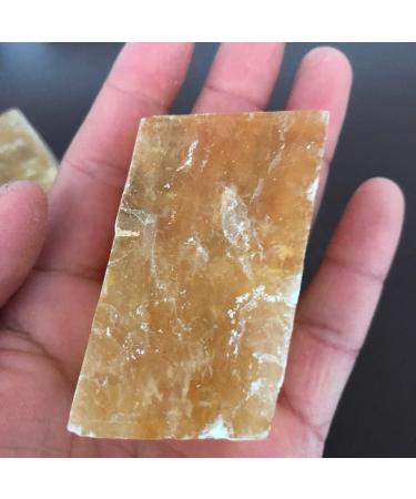 1pcs Crystal Stone Calcite Quartz Stone Rhombus Raw Specimen Natural Yellow calcspar Gemstone - Buy Online on SooperMarket.com