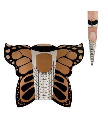 100pcs Pro Butterfly Square Nail Forms for C Curve Acrylic UV Gel Nails - Nail Extension Tool for Builder Nails - Nail Art Stickers Dispenser - HJ-NTF038 - Buy Online on SooperMarket.com