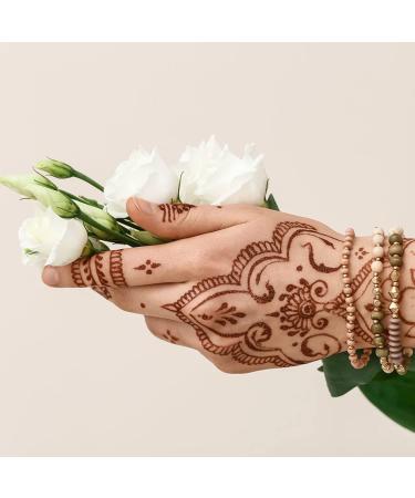 Brown Henna Temporary Tattoo Stickers - 80+ Exquisite Patterns for Women & Girls - Waterproof Fake Tattoos for Wedding & Festive Party Decorations - 6Pcs (Brown) - Buy Online on SooperMarket.com