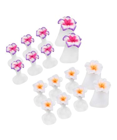 FRCOLOR 2 Boxes Manicure Toe Separator Silicone Flower Shape Toe Spacers Divider Reusable Toenail Stretchers Cushions for Women Men Style 2