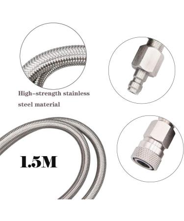 Stainless Steel Paintball PCP Filling Hose Whip Extension - Air Fill Station with Quick Disconnect - Buy Online on SooperMarket.com