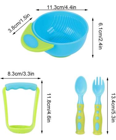 Infant Freshfood Mash Bowl - Food Grade PP Baby Food Masher Bowl - Lightweight Home Feeding Essential (Blue/Green) - Buy Online on SooperMarket.com