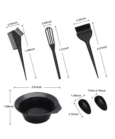 15 Pcs Hair Dye Coloring Kit - DIY Salon Tools for Bleaching and Tinting - Includes Bowl, Brush, Spoon, Ear Cover, Gloves, and Comb - Black - Buy Online on SooperMarket.com