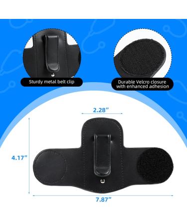 Leather Stethoscope Holder Hip Clip - Black Holster with Inner Pocket & Velcro for Doctors Nurses EMTs | Buy Online - Buy Online on SooperMarket.com