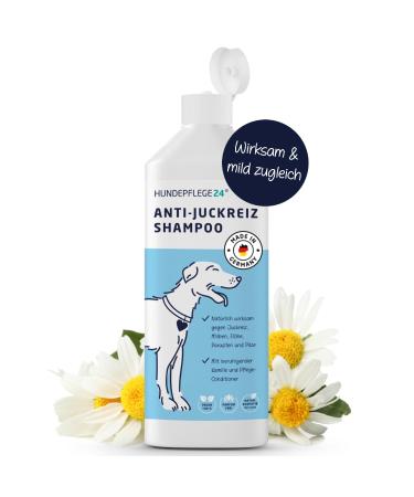 Natural dog shampoo against itching 3in1 - with fur shine formula and integrated conditioner - supportive in mites fleas & fungus attack - shampoo for dogs cats and young animals 500ml