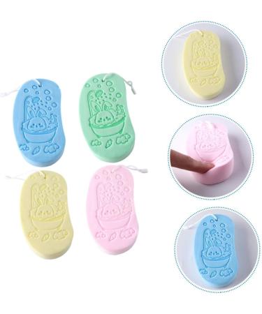 Healeved 4pcs Bath Sponge Set - Portable Baby Body Scrubber & Shower Tool - Child Household Bath Accessory - Sponge Brush 13x7cm - Buy Online on SooperMarket.com