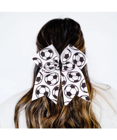 Soccer Cheer Bow Ponytail Holder PHB05 - Football Hair Tie & Hair Bow - Buy Online on SooperMarket.com