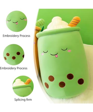 DAWRIS Bubble Tea Plush Pillow - Cute Bubble Milk Tea Cup Shaped Hugging Cushion Toy (Green) - Buy Online on SooperMarket.com