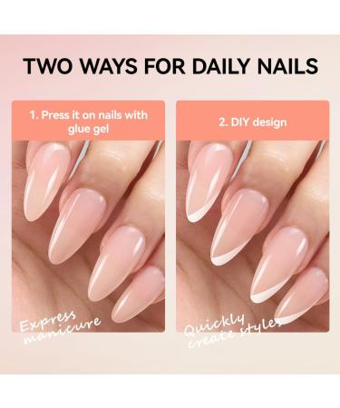 Gelike EC 240PCS Colored Gel X Nail Tips Medium Almond 2 in 1 X-Coat Tips - Sheer Nude | 12 Sizes for Salon & Home DIY - Buy Online on SooperMarket.com