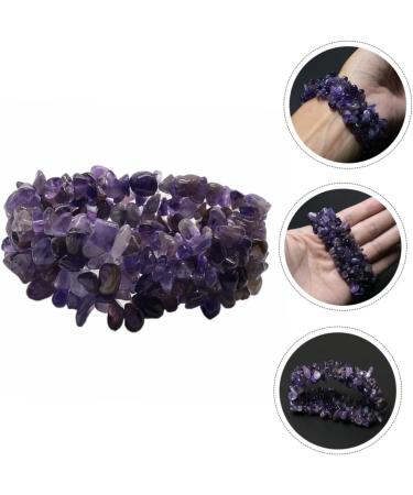 TEHAUX Womens Bracelet 2pcs Chunky Chakra Bracelet Irregular Bracelet Crystal Beads Layer Crystal Bracelet Layer Gemstone Crystals Bracelet Women Gemstone Bracelet To Heal Purple Rope - Buy Online on SooperMarket.com