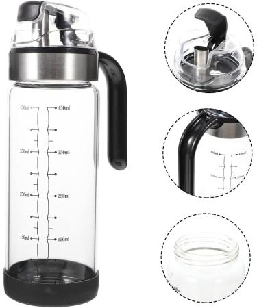Alipis Automatic Opening and Closing Oiler Glass Oil Pot Glass Dispenser Clear Container Oil Bottle Soy Sauce Bottle Kitchen Oil Pot Soy Sauce Container Stainless Steel Pp Soy Sauce Rack - Buy Online on SooperMarket.com