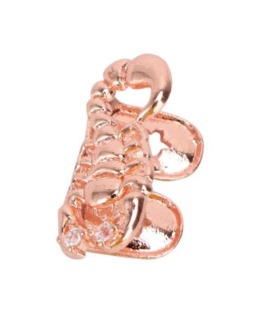 GOOHOCHY Funny Party 1pc Scorpion Single Braces Rose Gold Decor Rapper Teeth Grill Accessories 14k Gilded Set Golden 2X1cm